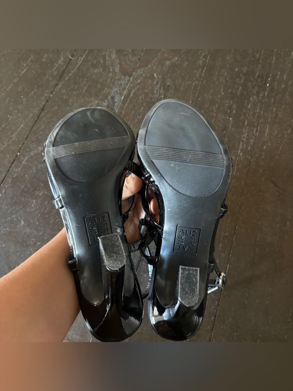 Naturalizer Luisa Patent Black Ankle Strap Heels Size 8.5M - Picture 10 of 11